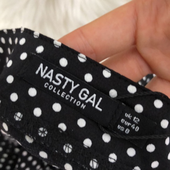 Black and White Polka Dot Wrap Mini Skirt NEW! - Picture 7 of 12